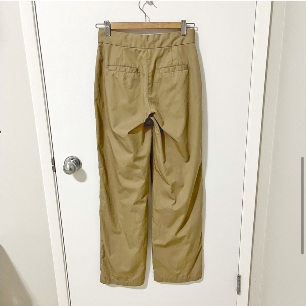 Aritzia Sunday Best Charlie Full Length Wide Leg Trouser Pant Khaki Tan size 00 - Picture 6 of 15